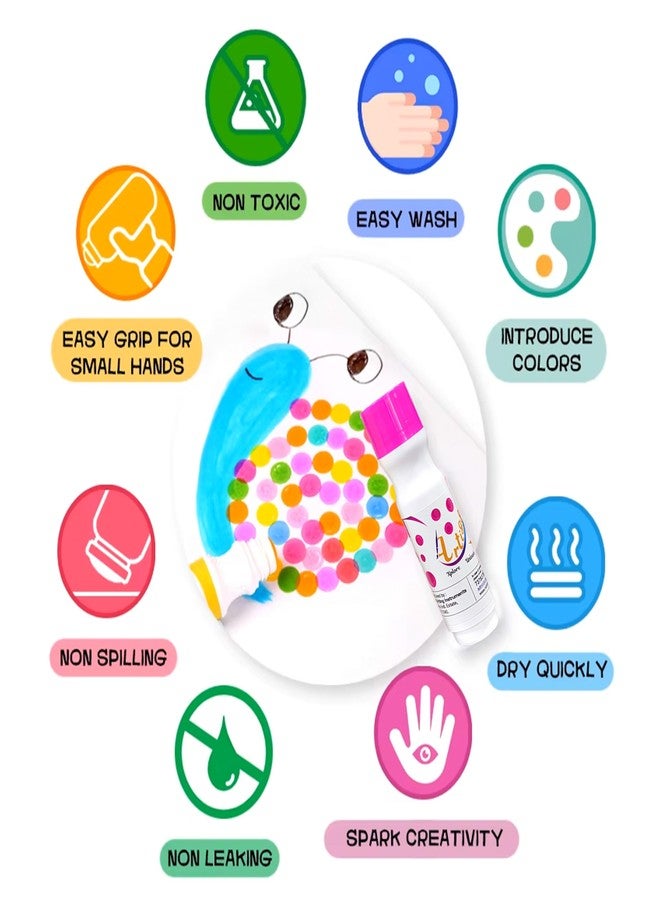 Artiggle Dot-a-Doodle | Dot Marker,6 Shades 60ML Non Toxic Fun Art & Craft Supplies| Dab 20 mm with 20 Printed Brain Boosting Worksheets |Activity Book - Image 5